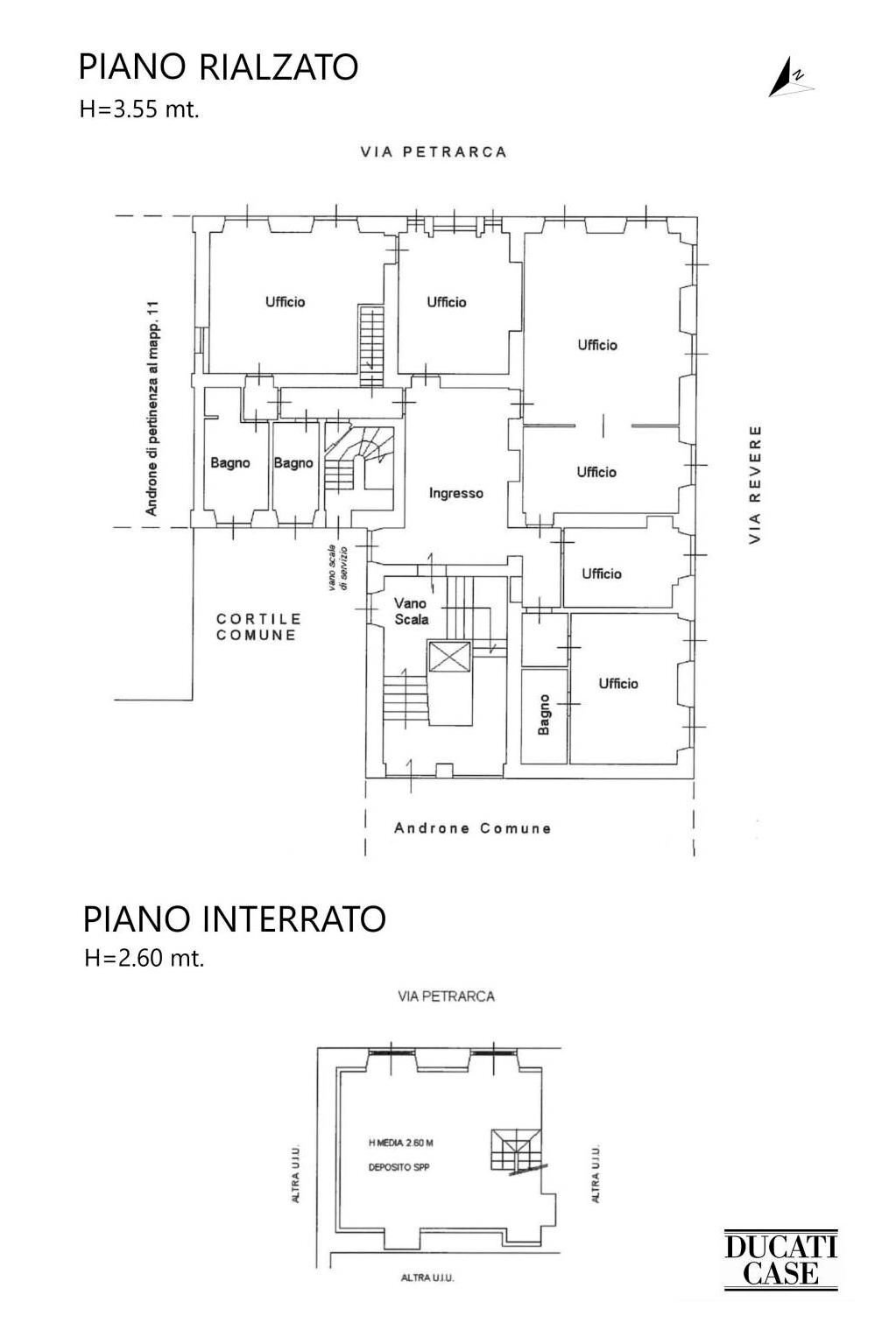 Office via Giuseppe Revere, Milano - floor plans 1
