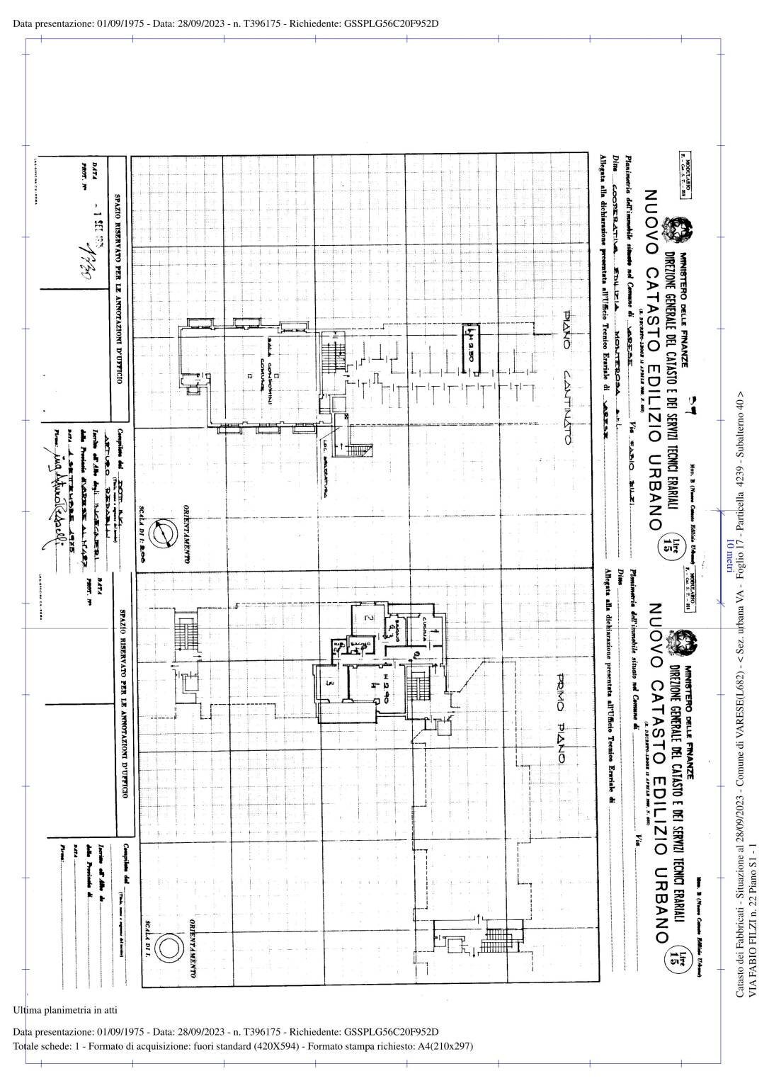 Four-room apartment via Fabio Filzi, 22, Varese - floor plans 1