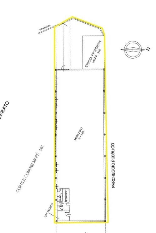 Capannone via Alessandro Manzoni, 2, Pero - planimetria 1