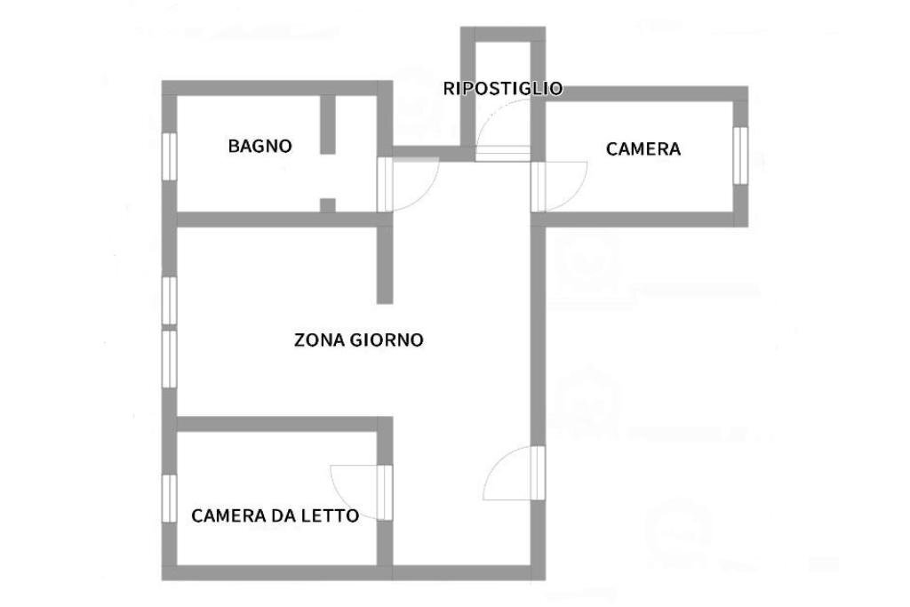 Trilocale Via Zappata, Carignano - planimetria 1