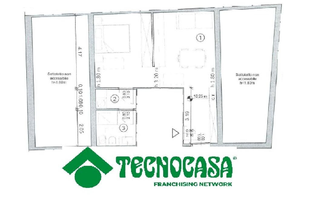 One-room apartment Via S. Romano, Ferrara - floor plans 1