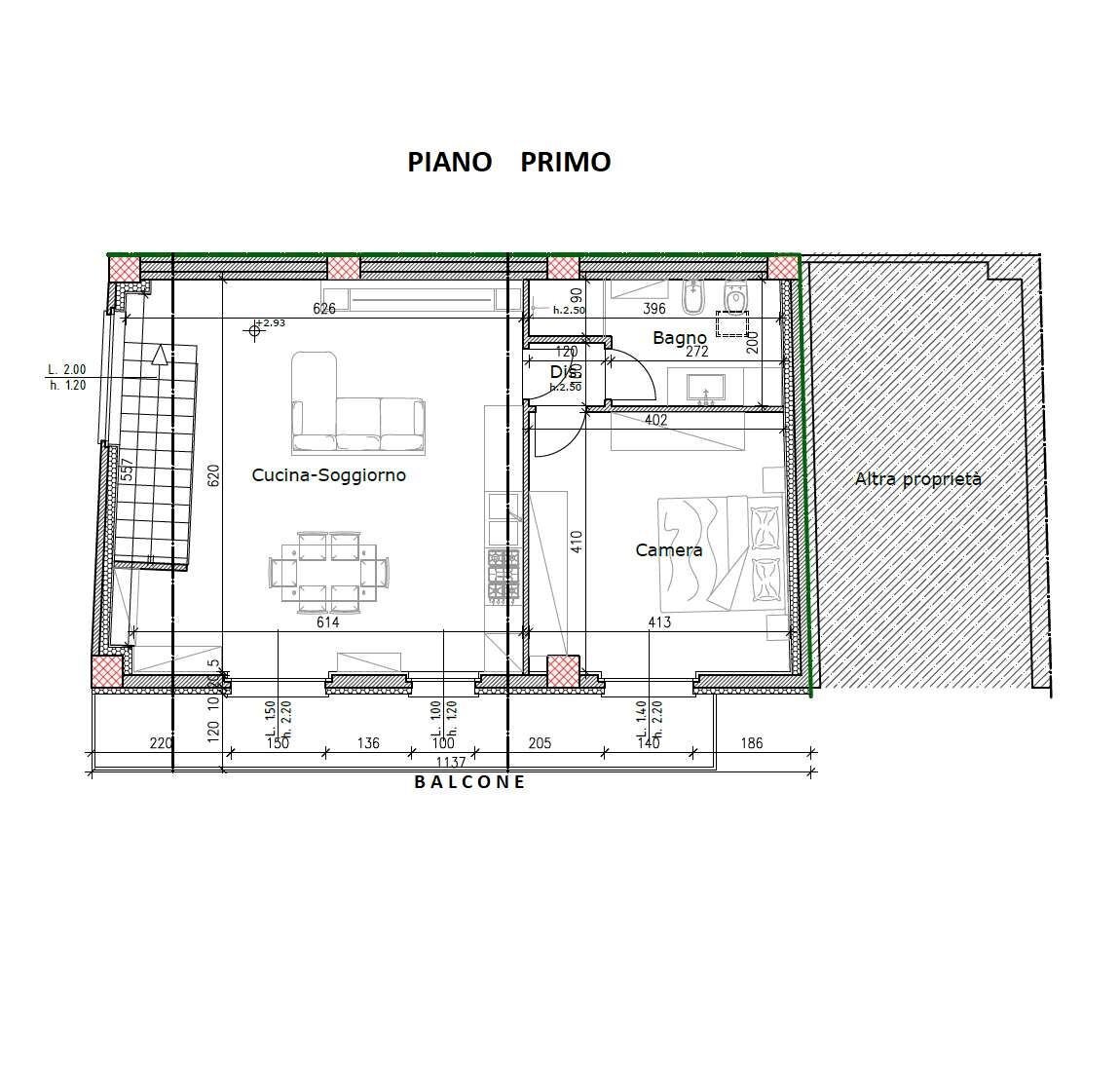 Bilocale via Busano, s.n.c., Rivara - planimetria 1