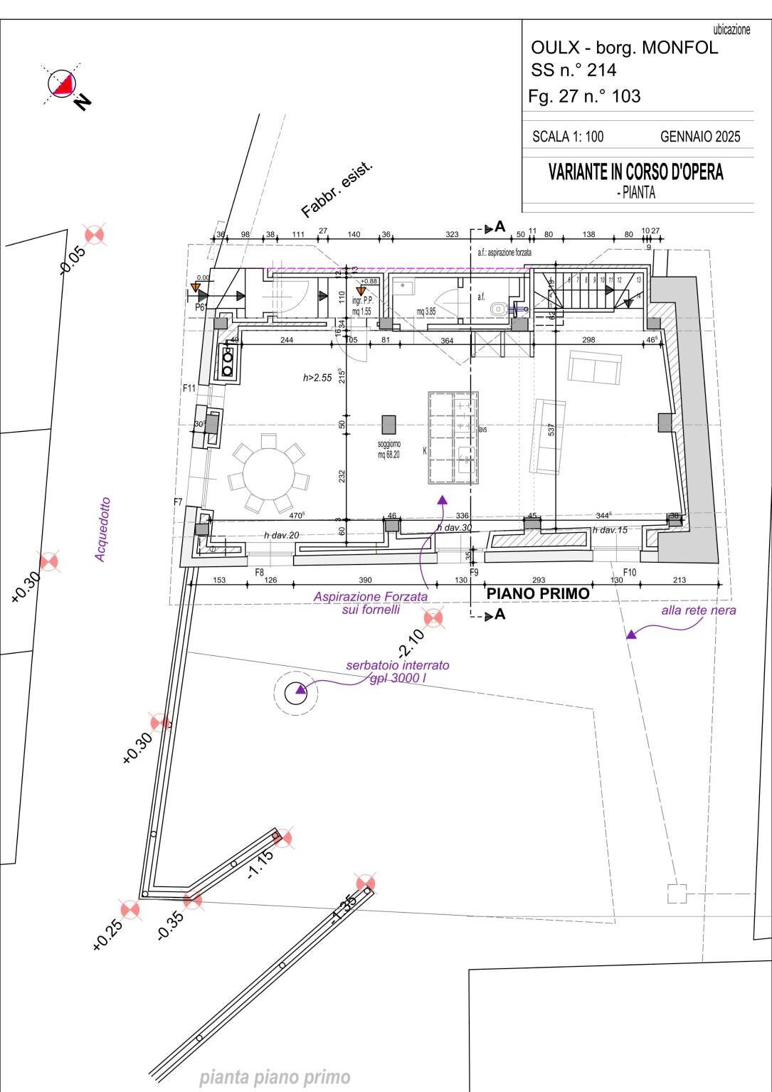 Rustico Borgata Monfol, Sauze d'Oulx - planimetria 1