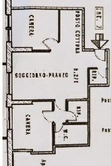 Four-room apartment via Merano, Genova (neighborhood Sestri Ponente) - floor plans 1