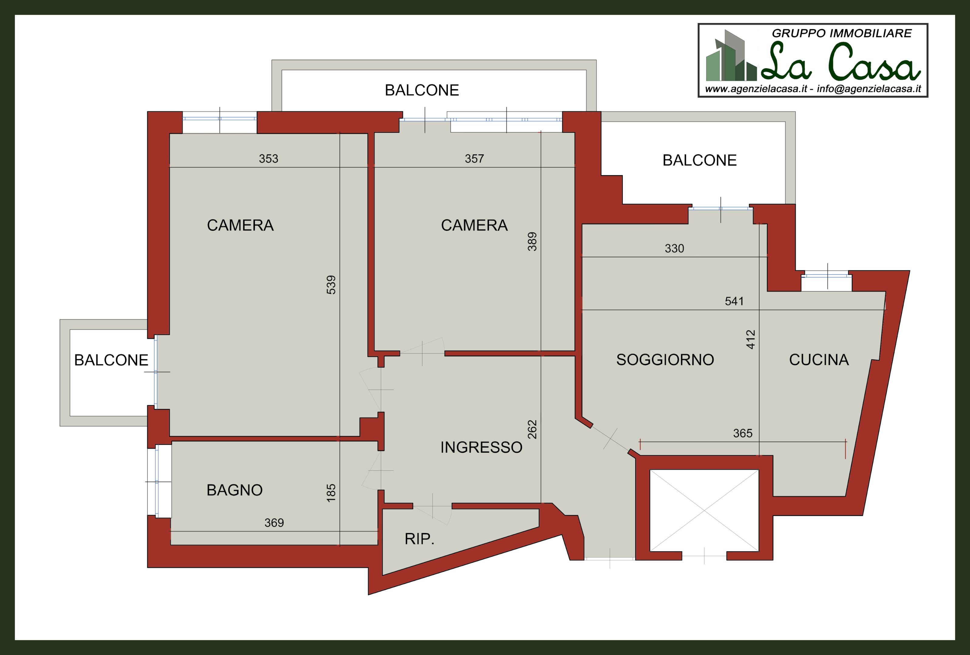 plan - Four-room apartment via Martiri della Libertà, Cavagnolo - floor plans 1