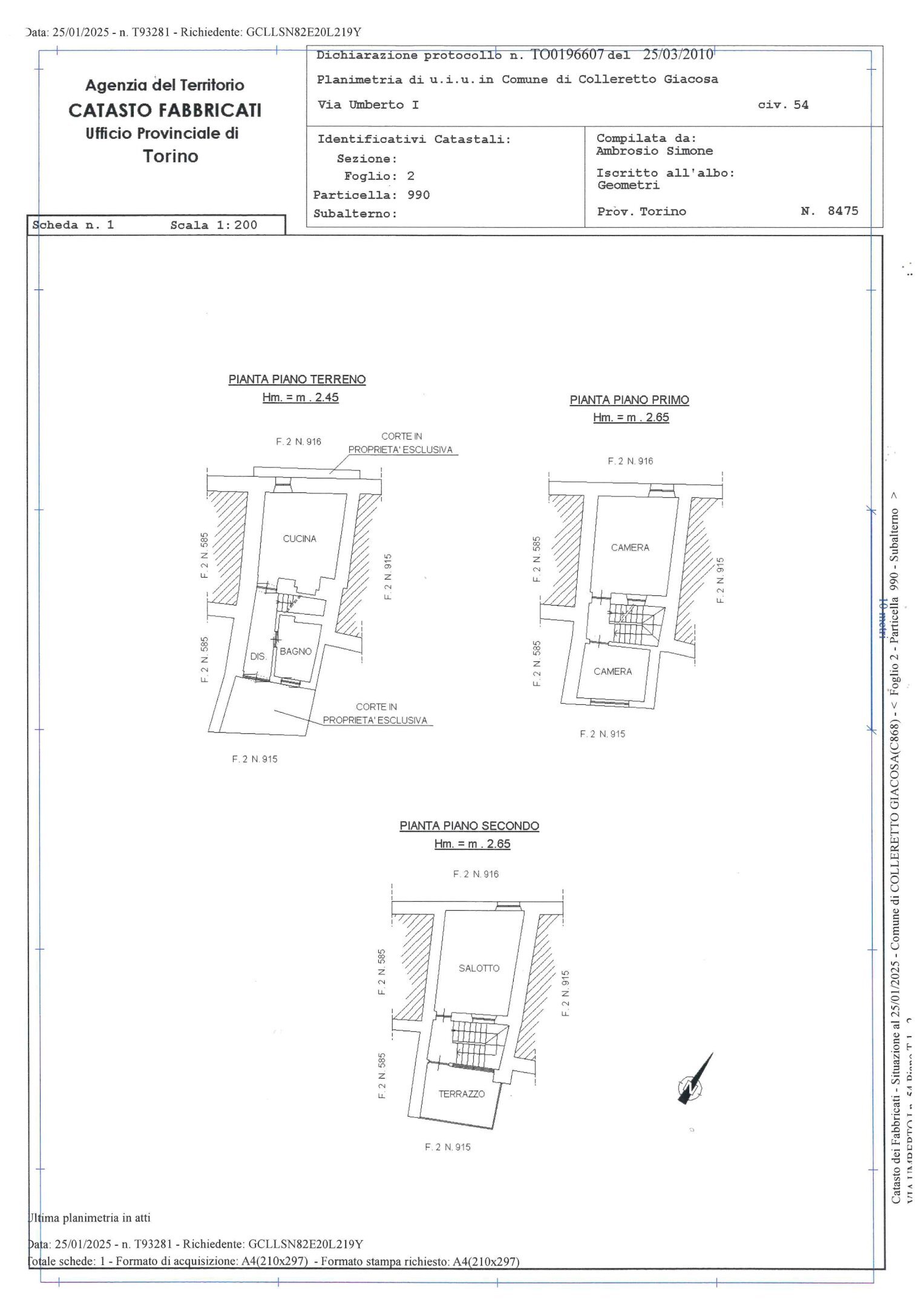 Casa semi indipendente Colleretto Giacosa - planimetria 1