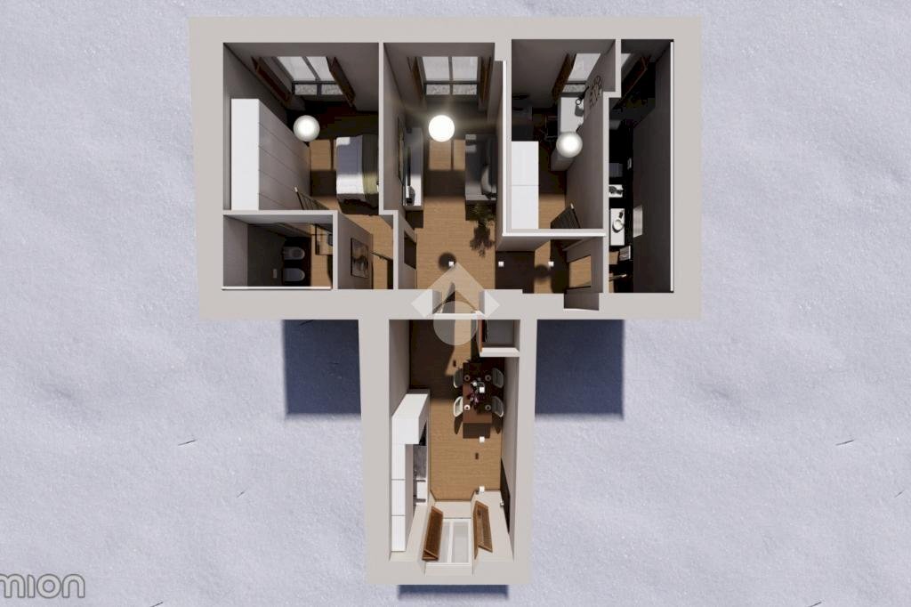 Three-room apartment Via Leopoldo Fagnani, Sedriano - floor plans 1