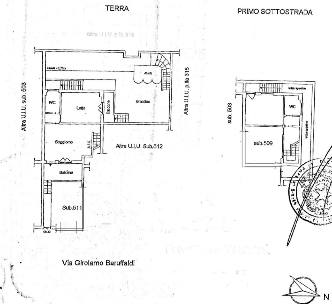 Villa via Girolamo Baruffaldi, Roma - planimetria 1