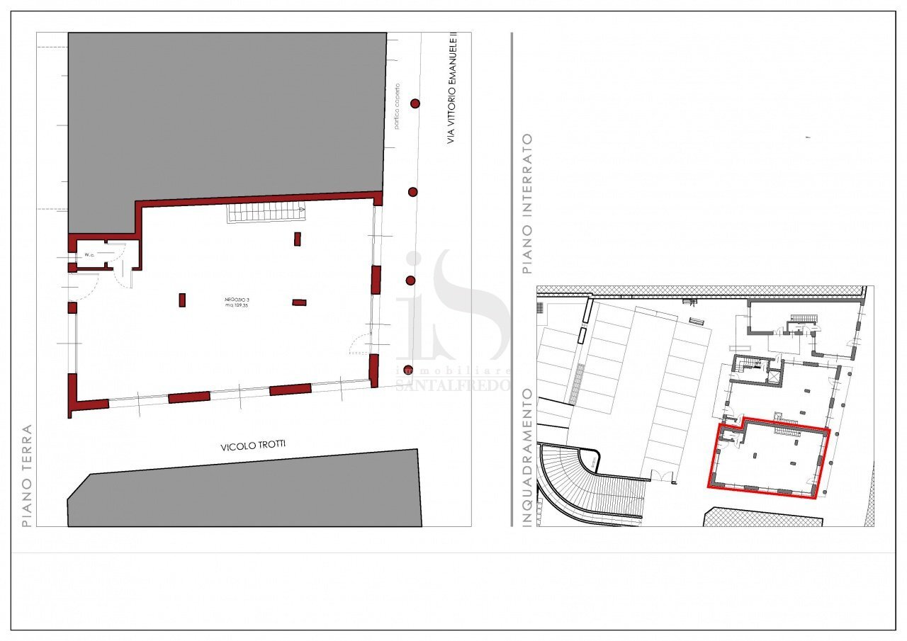 Planimetria - Shop VIA VITTORIO EMANUELE, Vimercate - floor plans 1