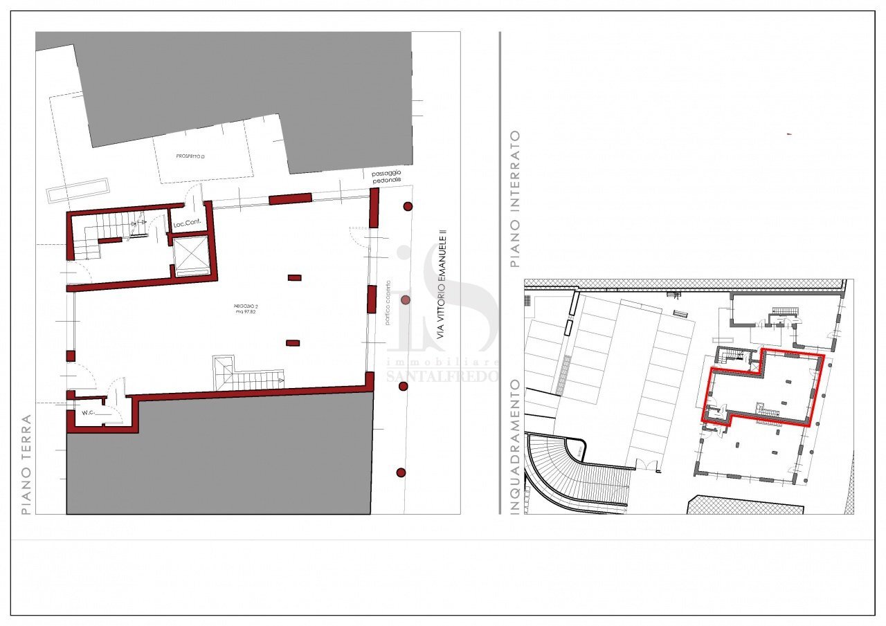 Planiemtrie - Negozio VIA VITTORIO EMANUELE, Vimercate - planimetria 1