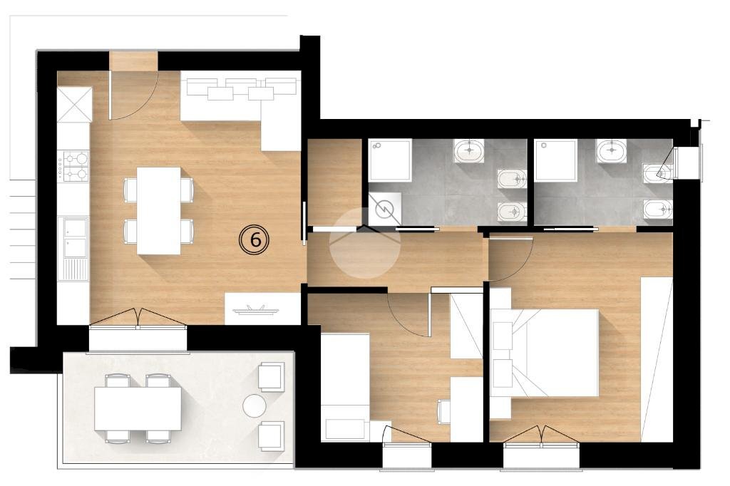 Trilocale Via Popilia, Rimini - planimetria 1