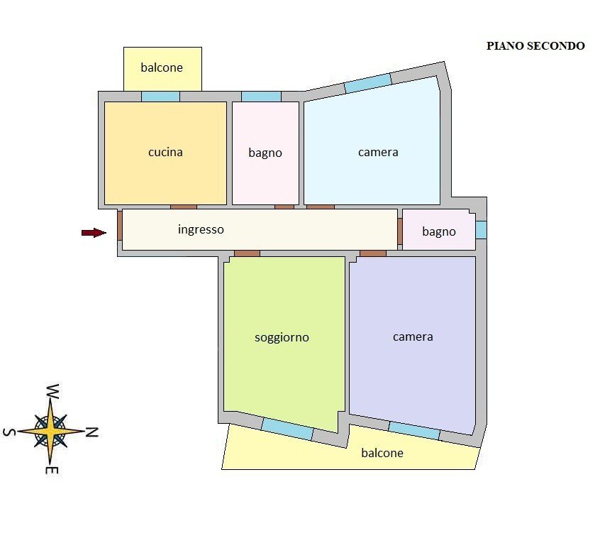 Trilocale via Don Giovanni Bosco, Vallecrosia - planimetria 1