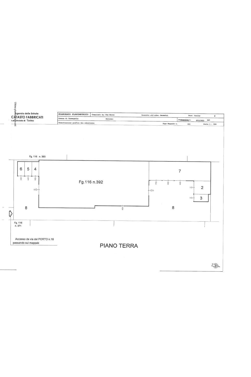 Capannone via del Porto, 18, Carmagnola - planimetria 1