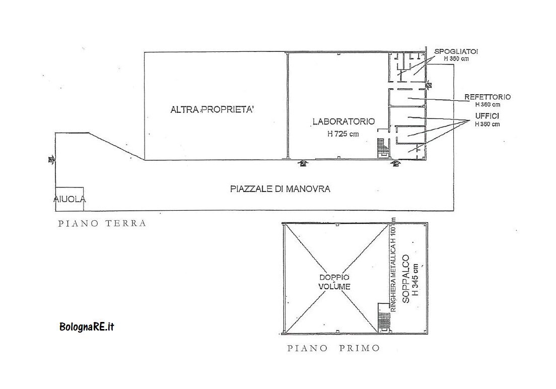 Capannone Bologna (zona San Vitale) - planimetria 1