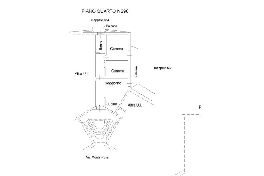 Quadrilocale Via Monte Rosa, Gattinara - planimetria 1