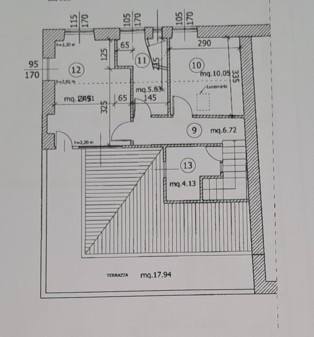 Attic via Giuseppe Garibaldi, Camogli - floor plans 1