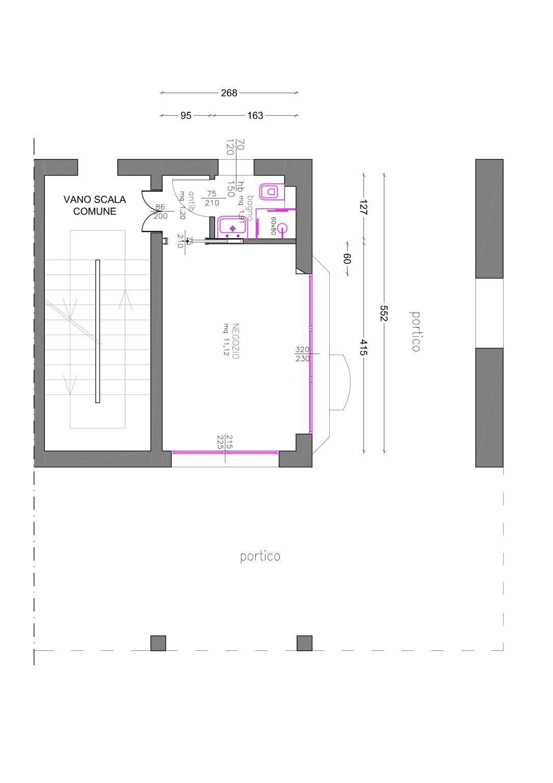 Negozio Bologna (zona Mazzini) - planimetria 1