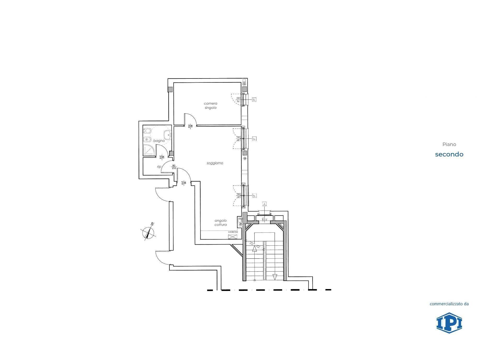 Two-room apartment Via Luigi Cibrario, Genova (neighborhood Sestri Ponente) - floor plans 1