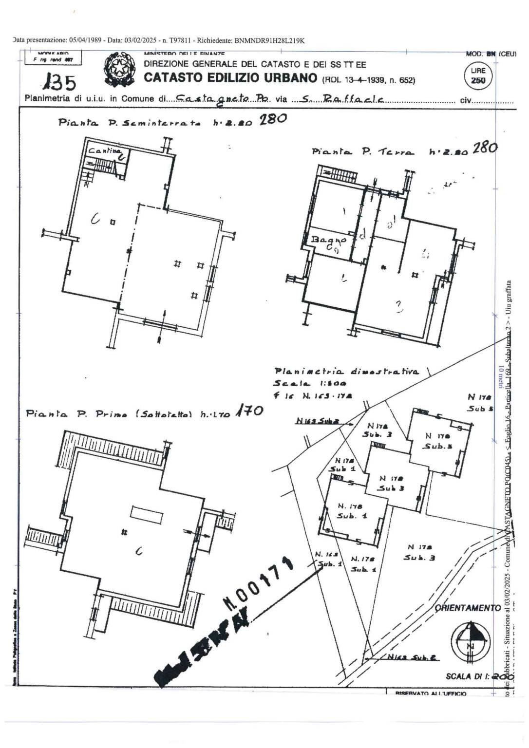 Casa indipendente strada San Raffaele, 29, Castagneto Po - planimetria 1