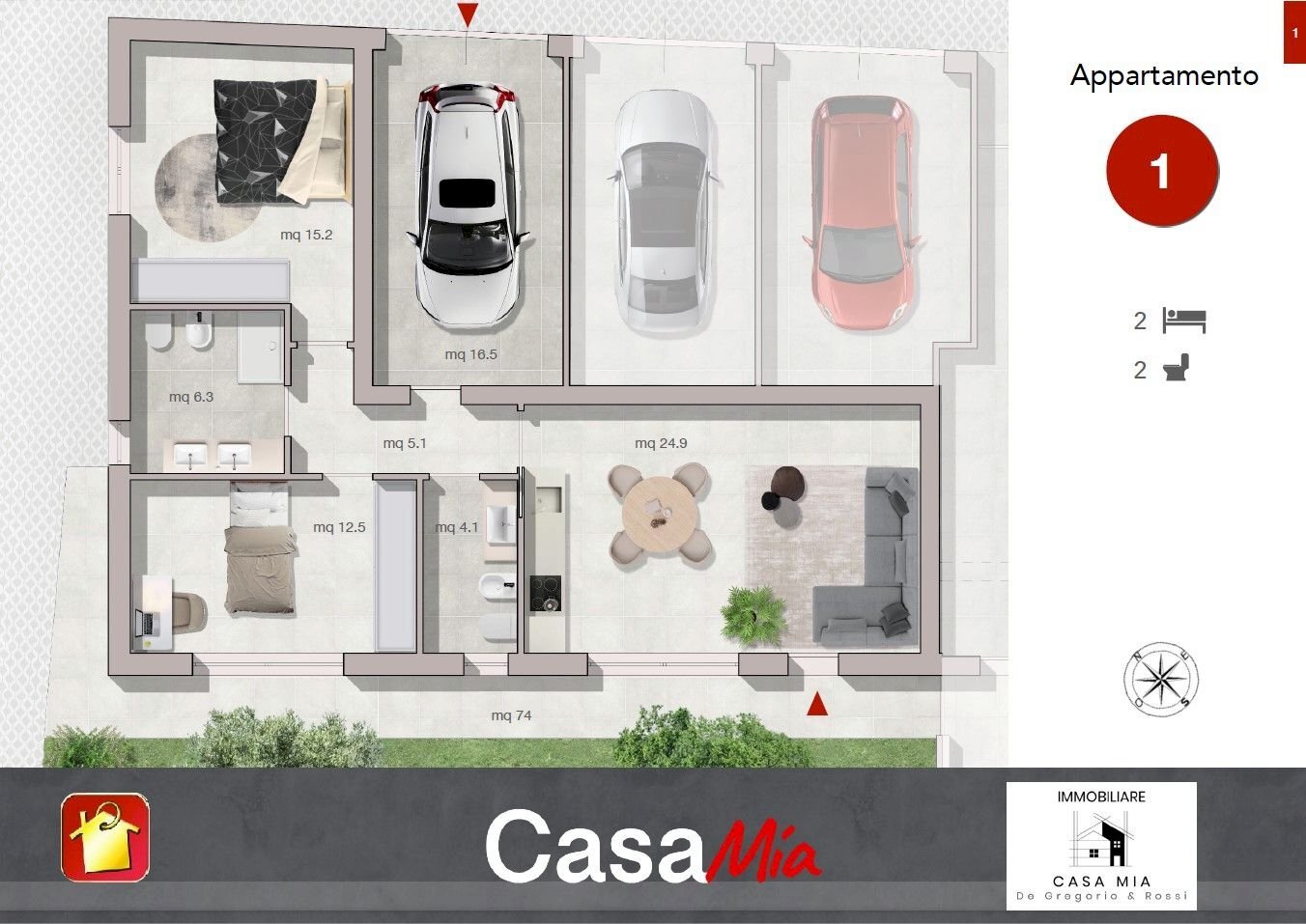 Trilocale via di Mezzo, 23, Verucchio - planimetria 1