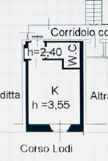 One-room apartment corso Lodi, 12, Milano - floor plans 1