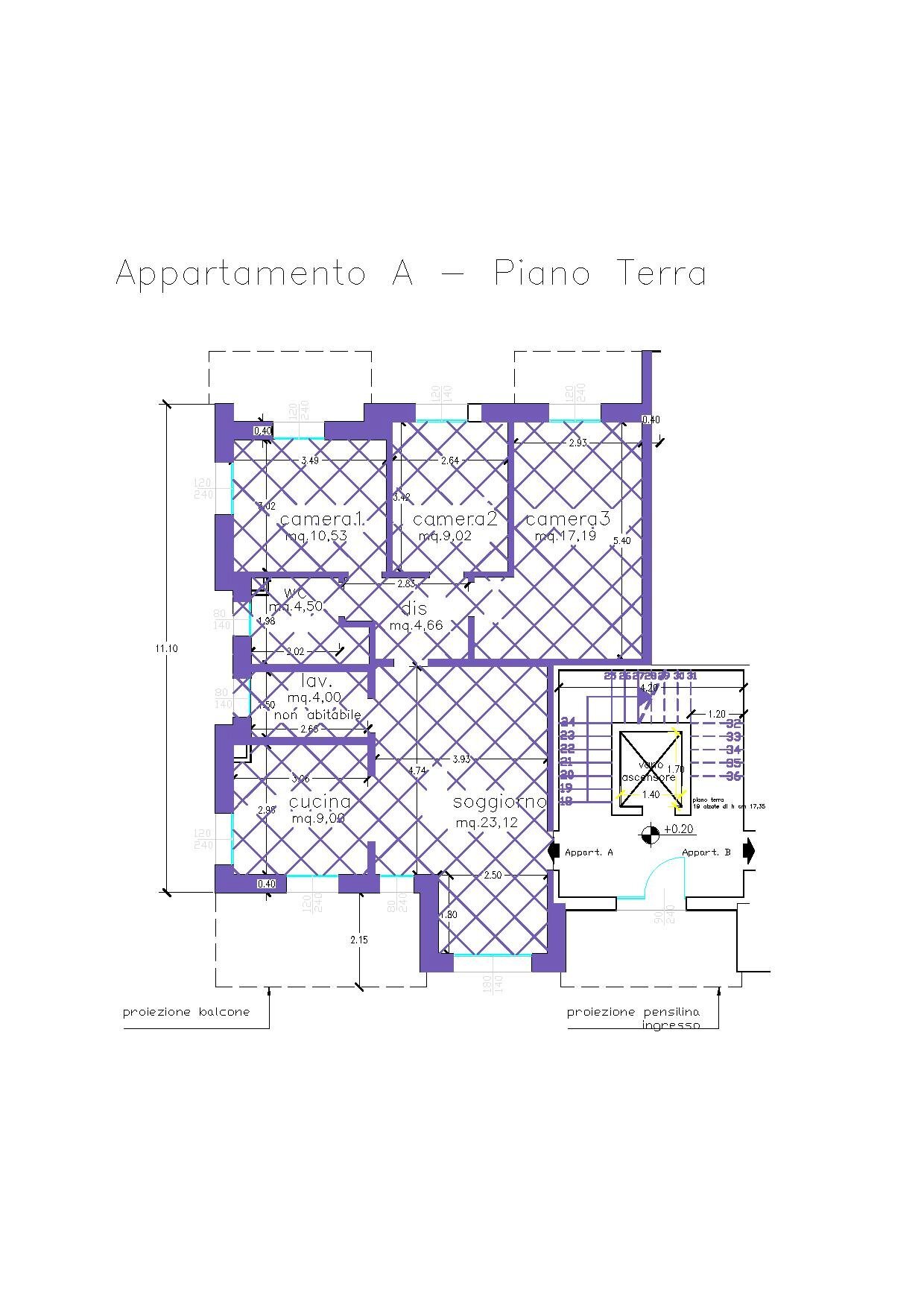 planimetrie appartamento - Appartamento via Punta, Imola - planimetria 1