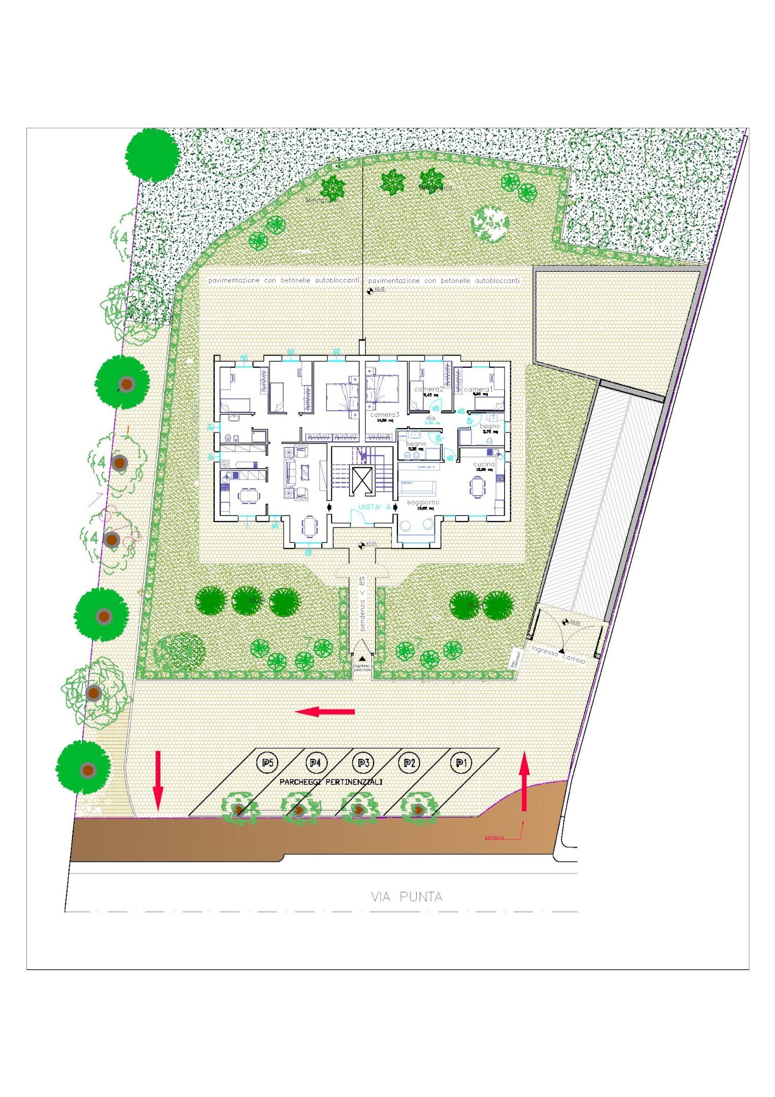 planimetria con corte privata - Appartamento via Punta, Imola - planimetria 1