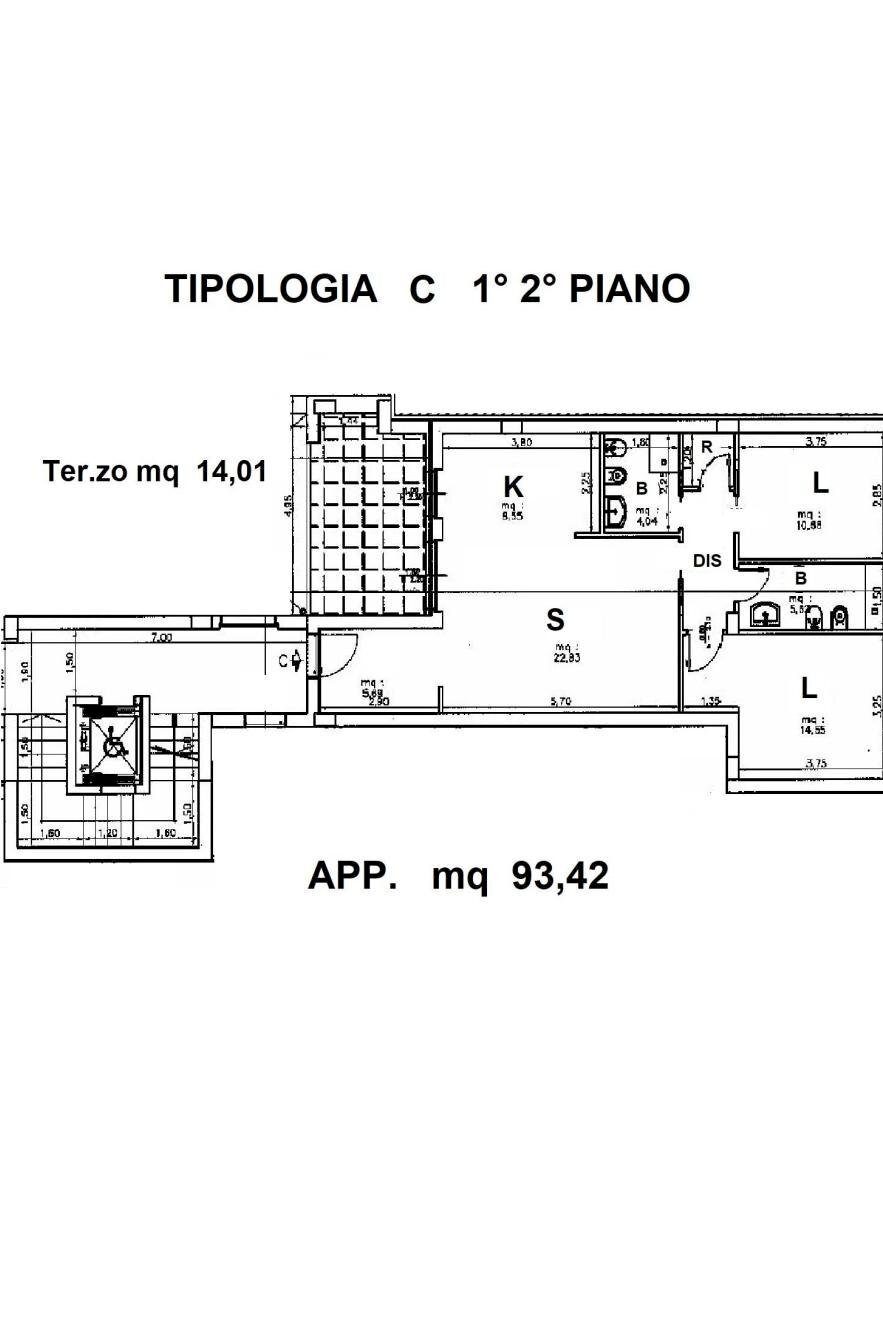 Three-room apartment via Bari, 24, Giovinazzo - floor plans 1