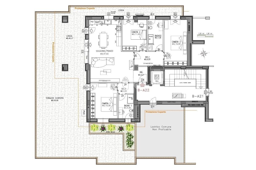 Attic Via della Solidarietà, Granarolo dell'Emilia - floor plans 1