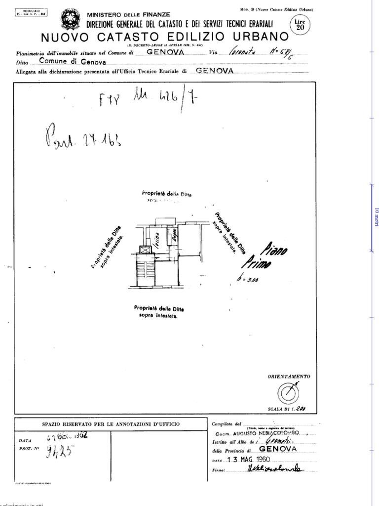 Four-room apartment Via Coronata, Genova (neighborhood Coronata) - floor plans 1