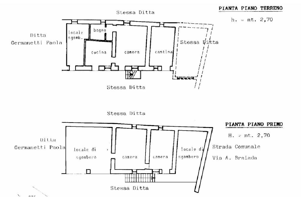 Casa indipendente Via Angelo Braida, Trinità - planimetria 1