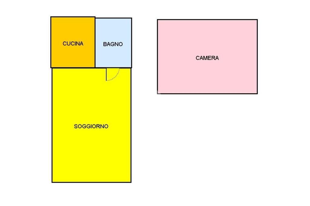 One-room apartment Via de Ambrosis, Novi Ligure - floor plans 1