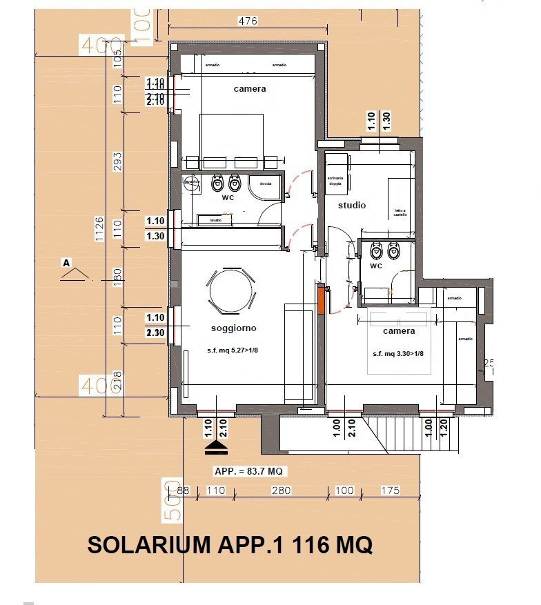 Trilocale via Fabbrica e Valle, Sestri Levante - planimetria 1