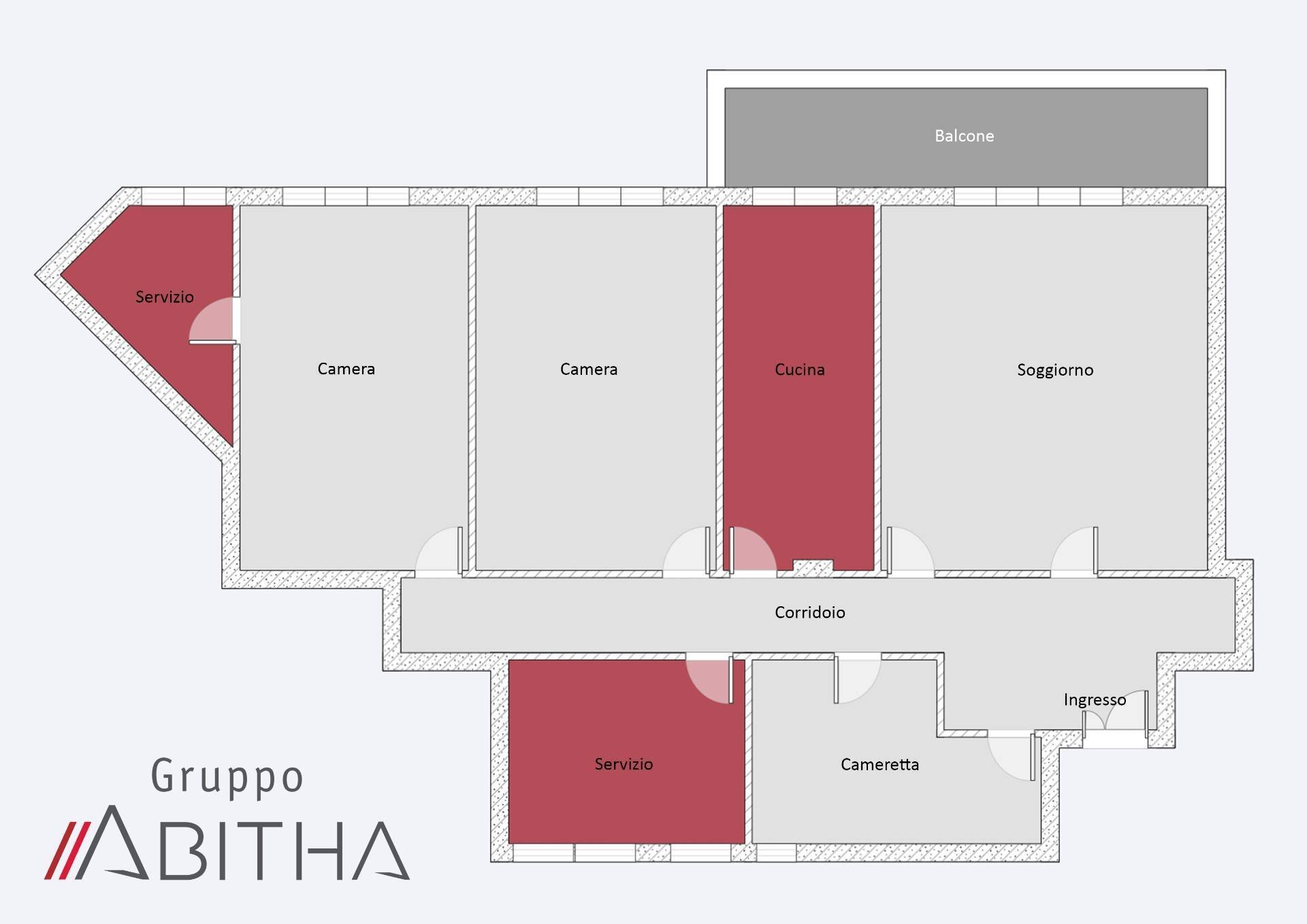 Quadrilocale Via Conca D'Oro, Roma - planimetria 1