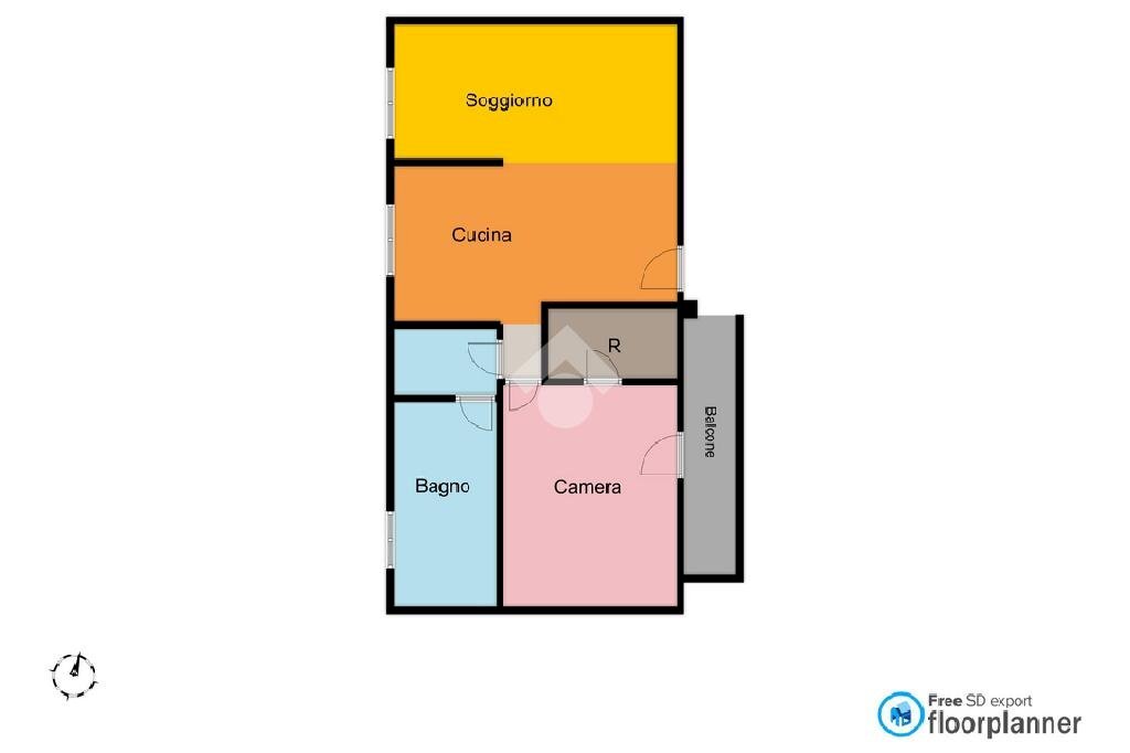 Two-room apartment Via Privata Rieti, Milano (neighborhood Baggio) - floor plans 1