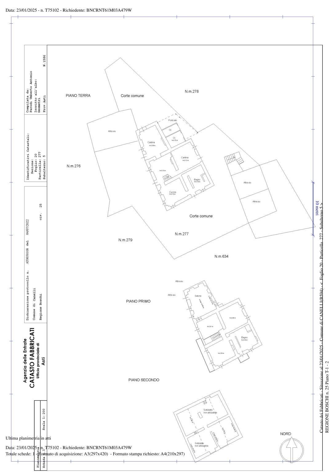 Rustico Regione Boschi, Canelli - planimetria 1