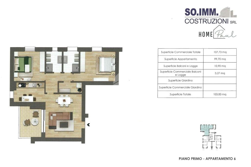 Three-room apartment Via S. Martino, Rho - floor plans 1