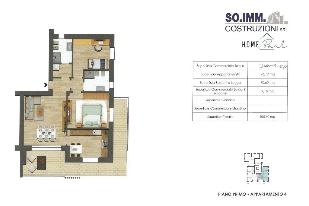 Three-room apartment Via S. Martino, Rho - floor plans 1