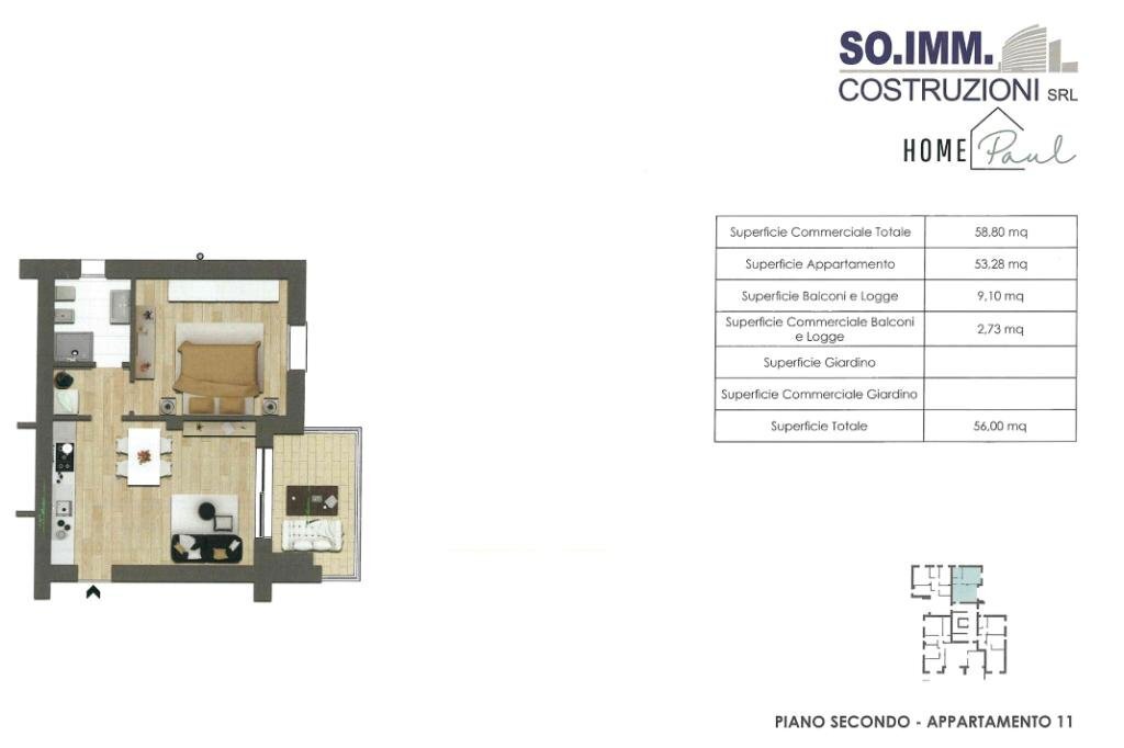 Two-room apartment Via S. Martino, Rho - floor plans 1