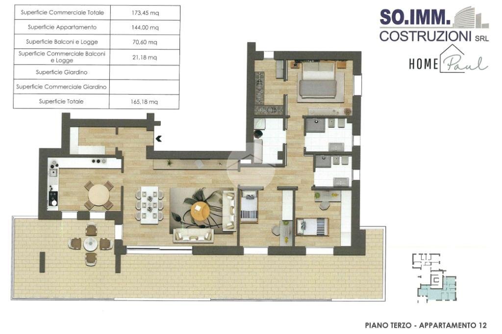 Four-room apartment Via S. Martino, Rho - floor plans 1