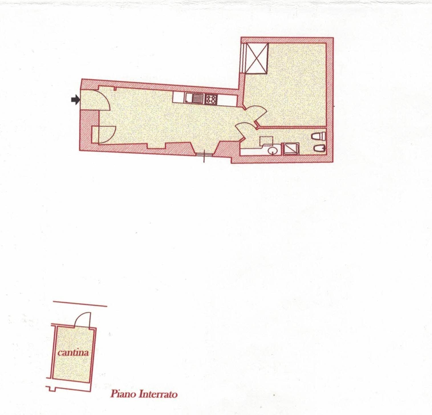 Appartamento via Massimo d'Azeglio, Bologna (zona Costa Saragozza) - planimetria 1
