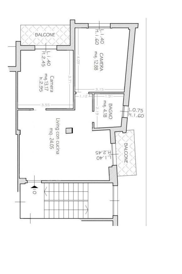 Three-room apartment via Pavia, Spotorno - floor plans 1