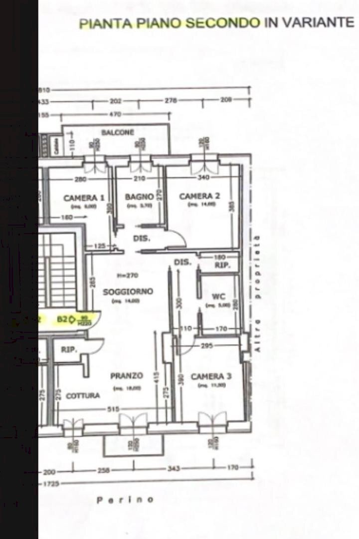 Quadrilocale piazza Perino, Volpedo - planimetria 1