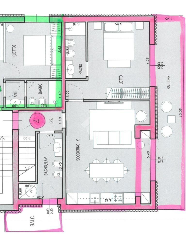 Quadrilocale Viale Roma, Cervia - planimetria 1