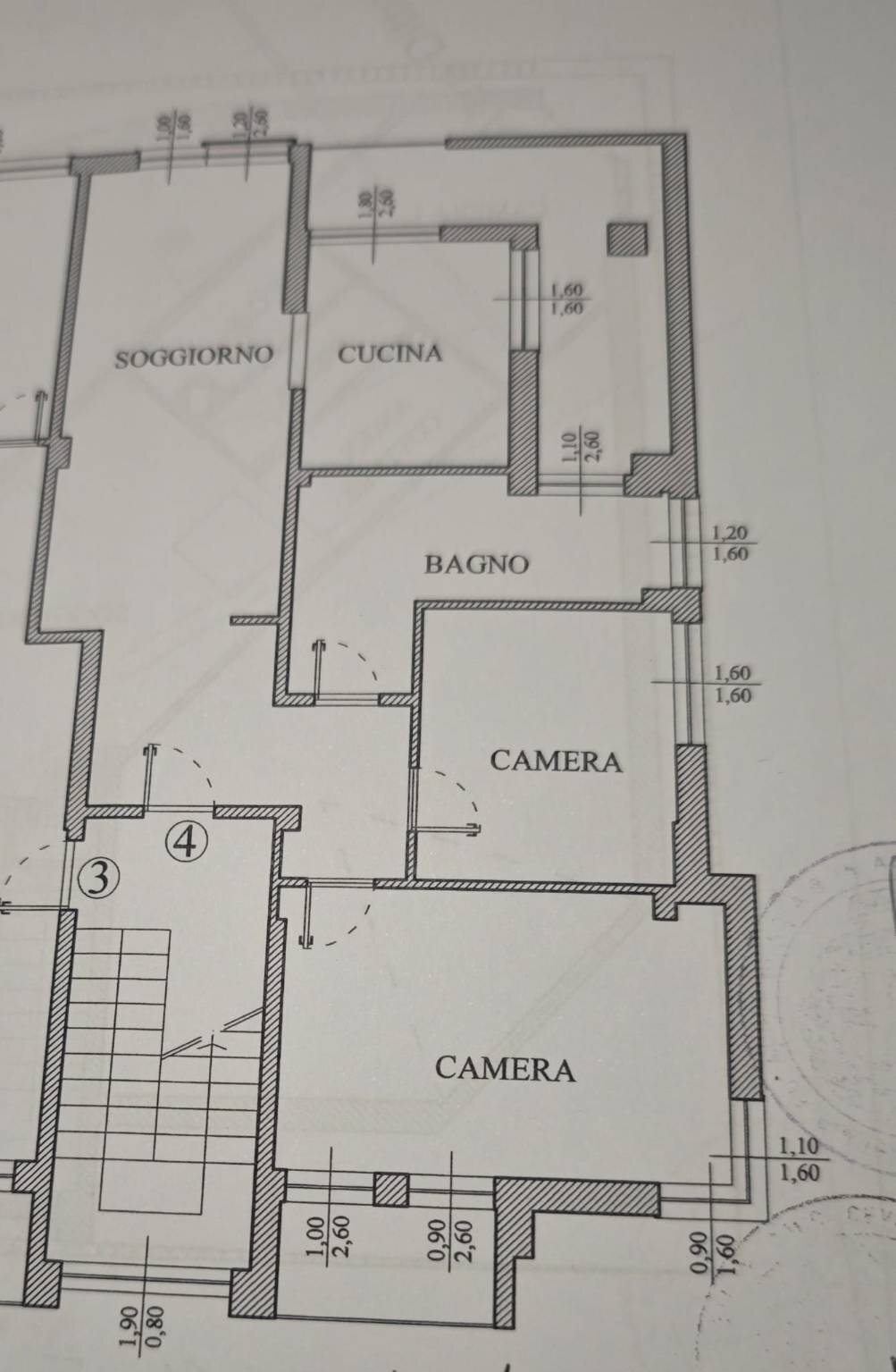 Four-room apartment strada Asti-Alba, 17, Isola d'Asti - floor plans 1