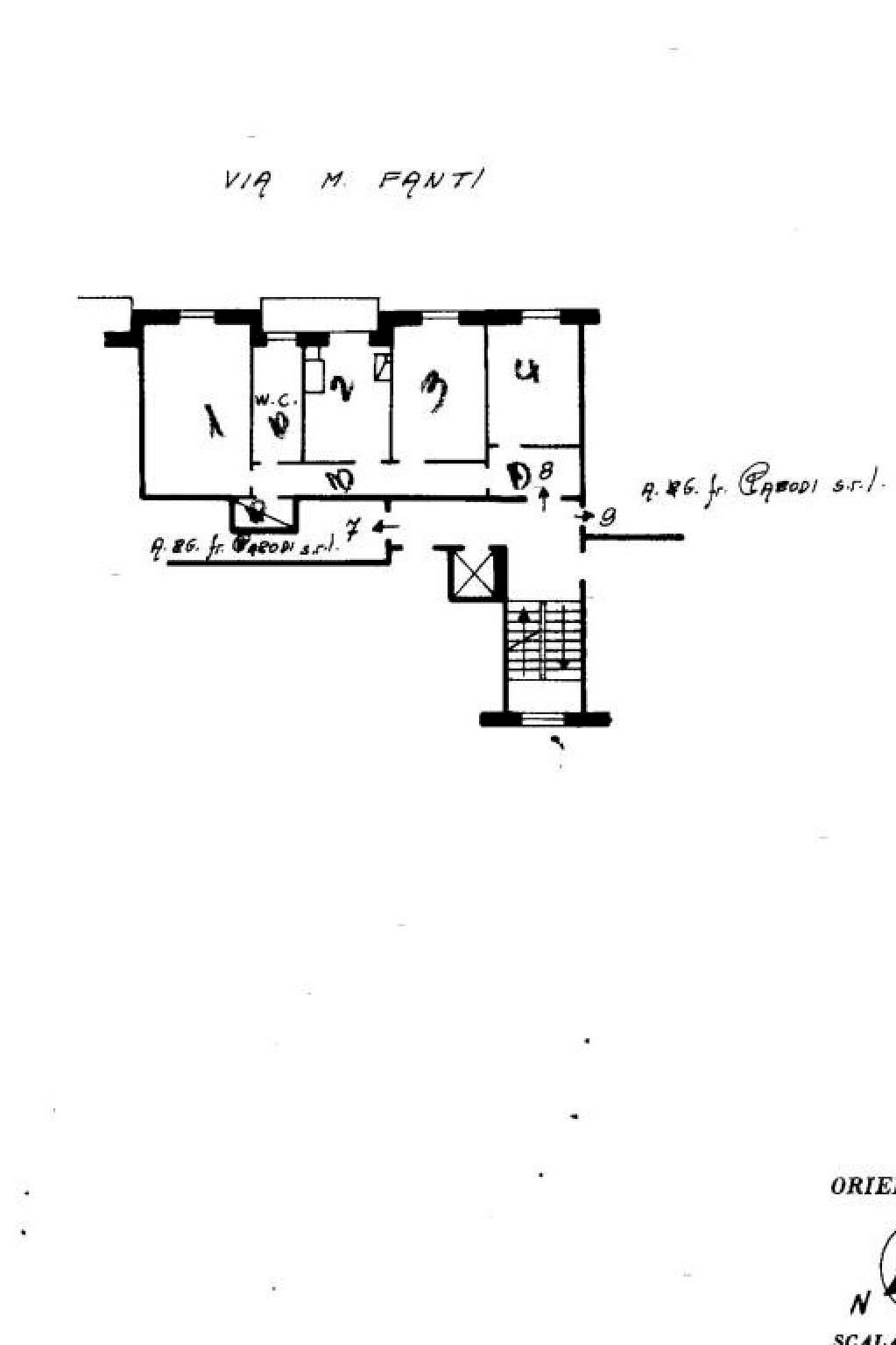 Appartamento via Bartolomeo Carrea, Genova (zona Sampierdarena) - planimetria 1