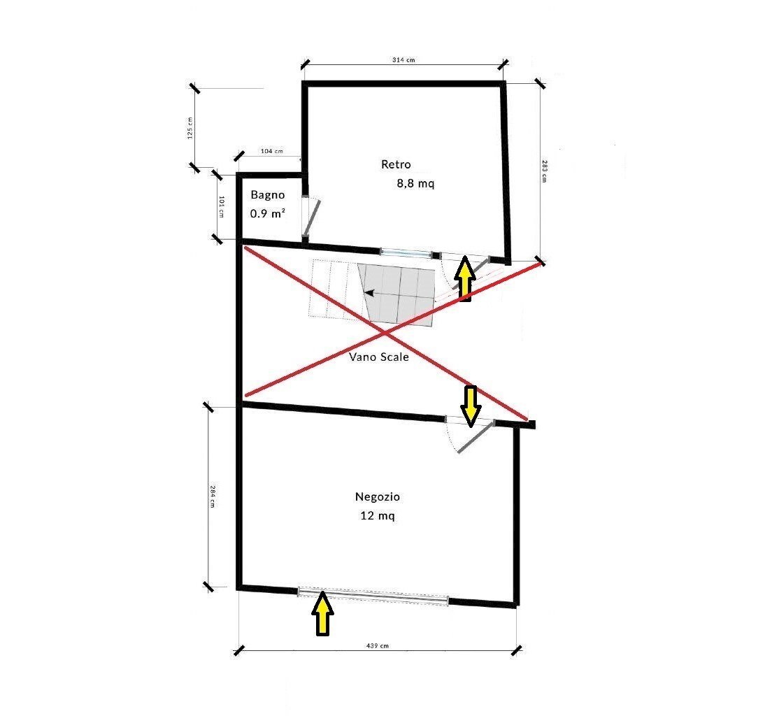 Shop via Mascarella, 37, Bologna (neighborhood Irnerio) - floor plans 1