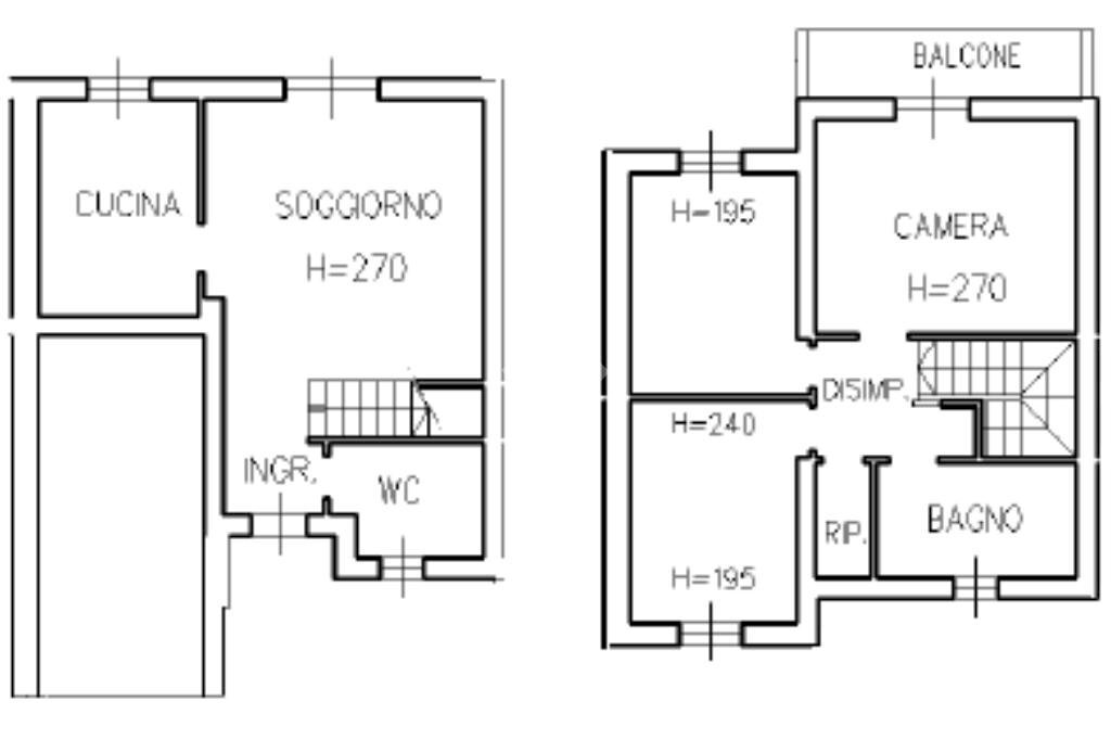 Villa a Schiera Via Padre G. Puglisi, Vernate - planimetria 1