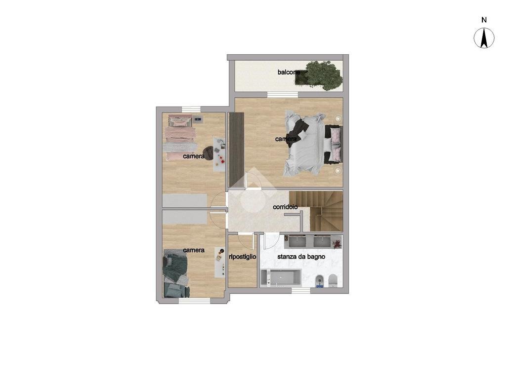 Terraced Villa Via Padre G. Puglisi, Vernate - floor plans 1