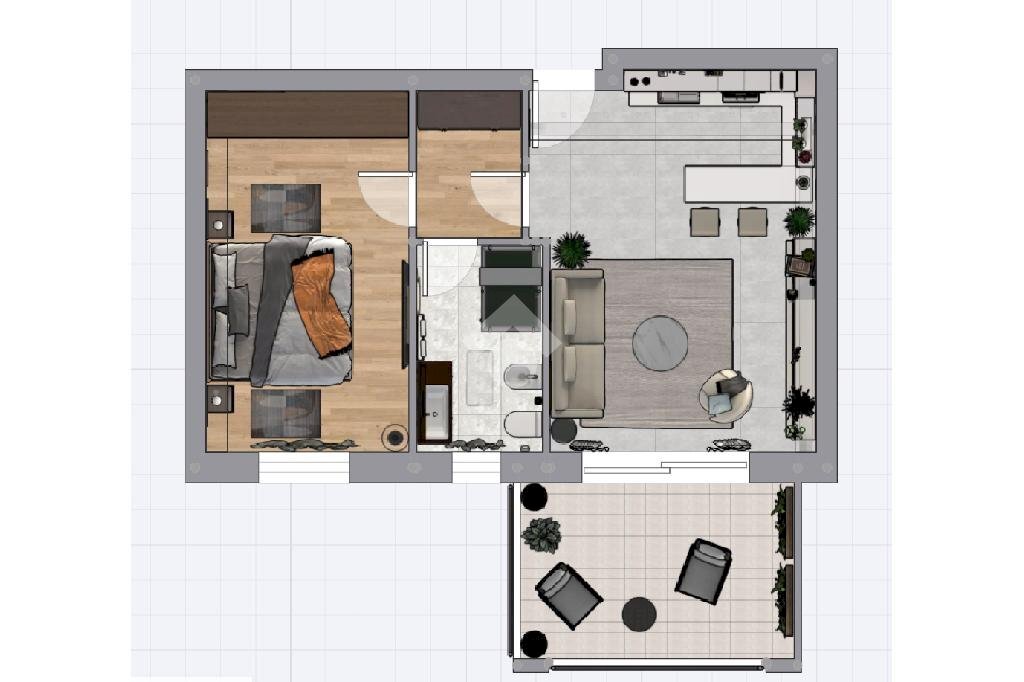 Two-room apartment Via Silvio Pellico, Corbetta - floor plans 1